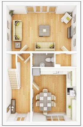 Ground floor plan of the Monkford