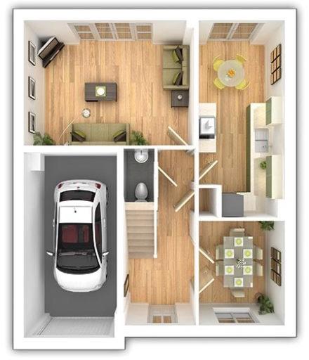 The Bradenham - 4 bedroom ground floor plan