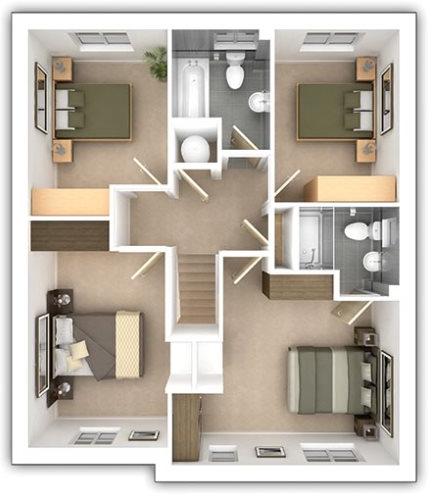 The Bradenham - 4 bedroom first floor plan