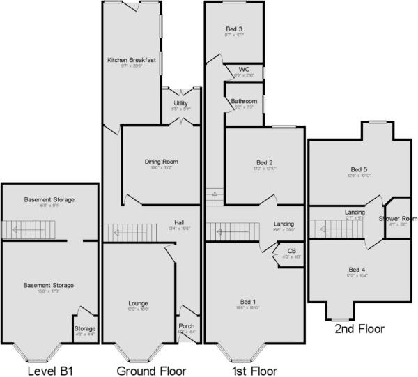 5 bedroom terraced house for sale in Herbert Road, Southsea, Hampshire, PO4