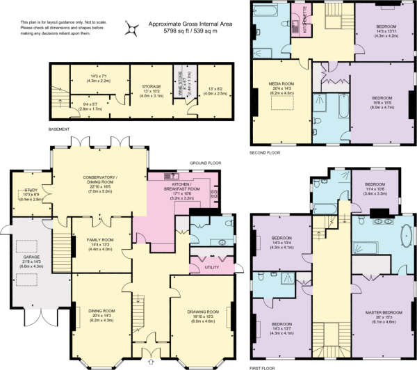 6 bedroom detached house for sale in Arnison Road, East Molesey, Surrey