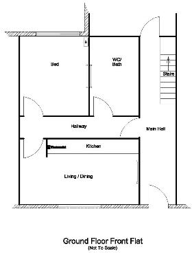 floor plan, ground floor, front flat 4