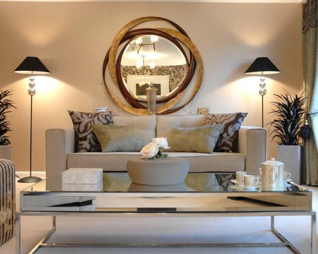 silver mirror for living room