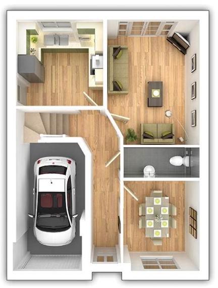 The Aldenham - 3 bedroom ground floor plan