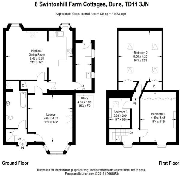 3 bedroom semidetached house for sale in Swinton Hill Farm Cottage