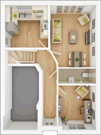 Aldenham alternative 3D GF Floor Plan