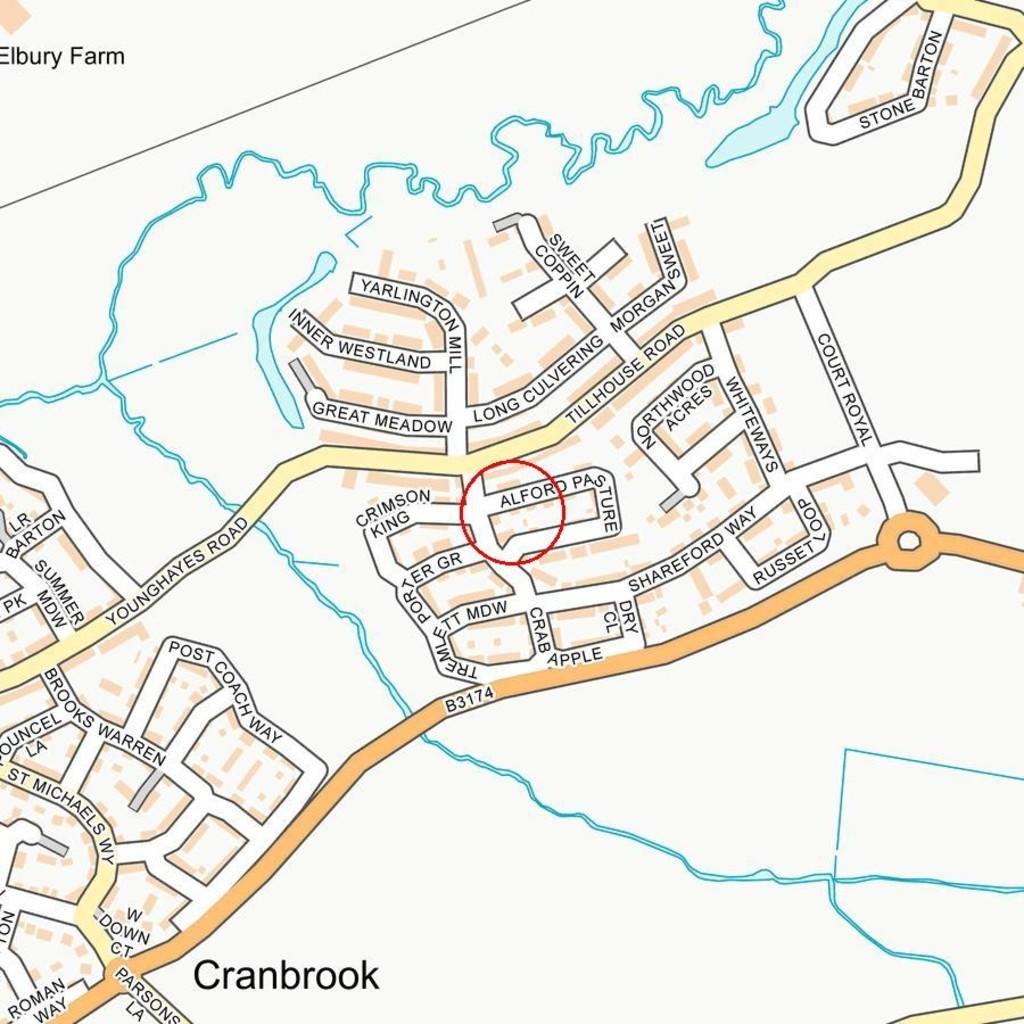 Map Of Cranbrook Exeter 2 Bedroom Semi-Detached House For Sale In Alford Pasture, Cranbrook, Exeter,  Ex5