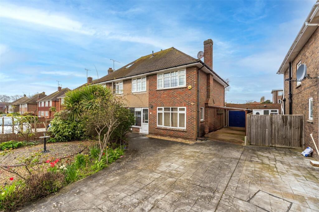 3 bedroom semi-detached house for sale in Alinora Avenue, Goring-by-Sea, Worthing, West Sussex, BN12