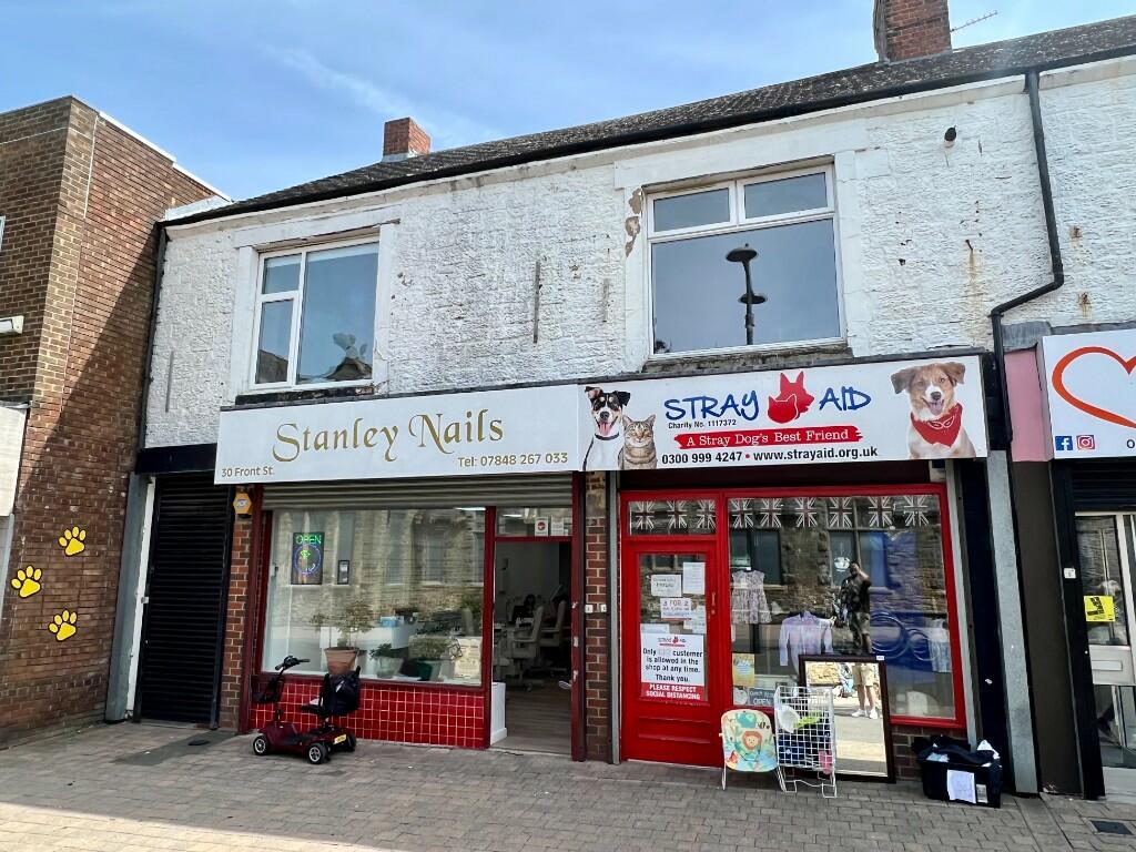 High street retail property to lease in 28A Front Street, Stanley, Co