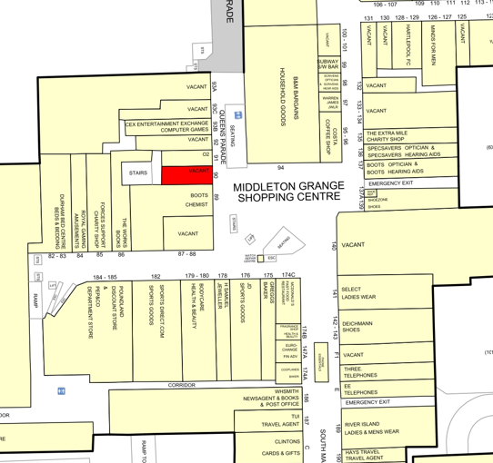 High street retail property to lease in Unit 90 Middleton Grange Shopping Centre Hartlepool County Durham TS24