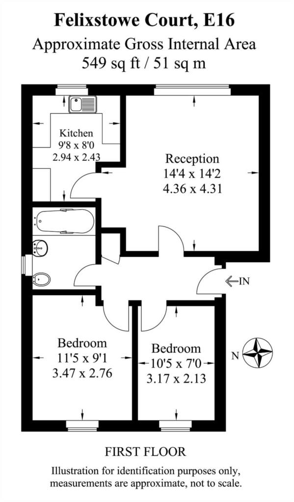 2 bedroom apartment for sale in Felixstowe Court, London,E16 2RR, E16