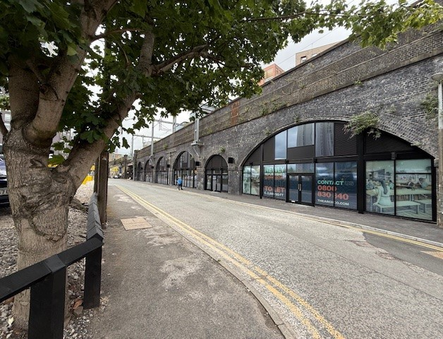 The front of an arch.