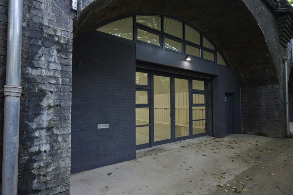 The front of an arch.