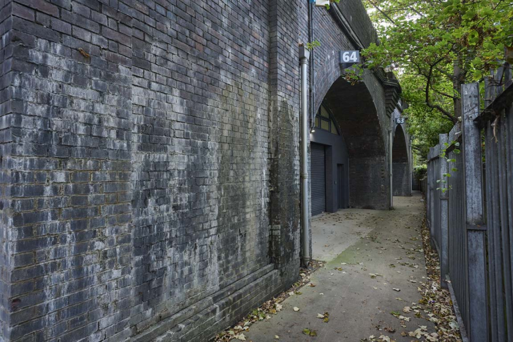 The front of an arch.