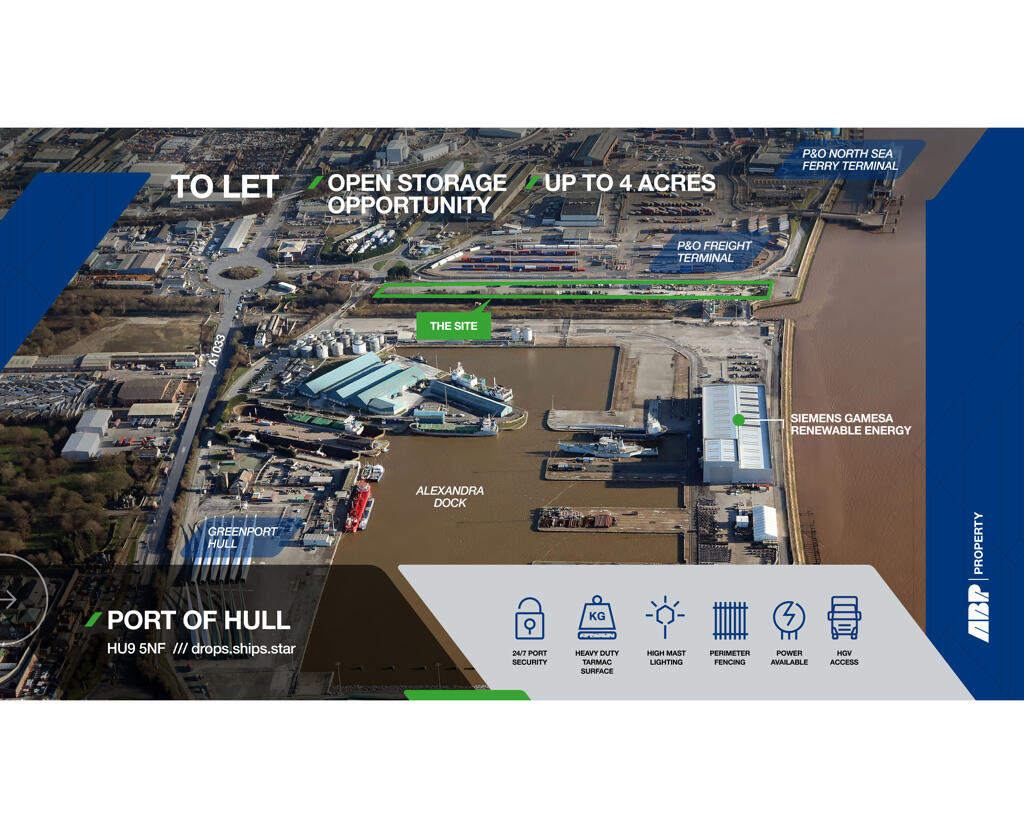Main image of property: 4 Acres Open Storage, King George Dock, Hull, East Yorkshire, HU9 5NF