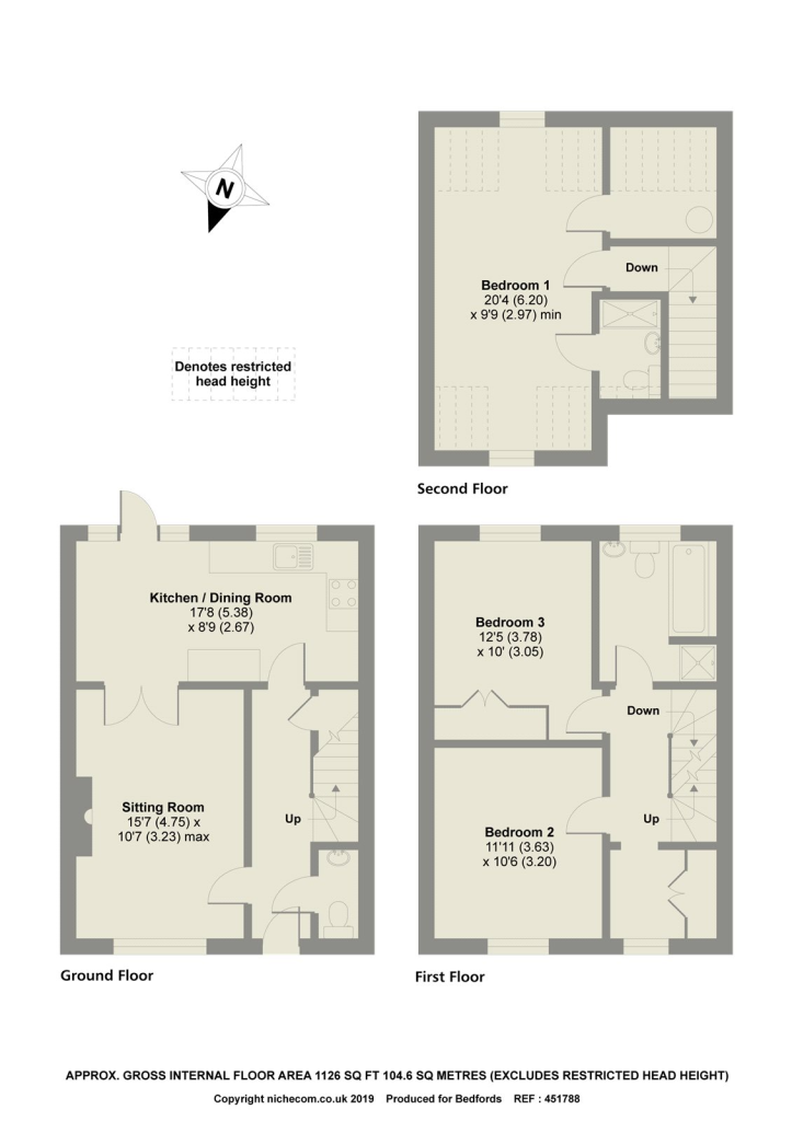 3 bedroom terraced house for sale in Bury St Edmunds, Suffolk, IP33