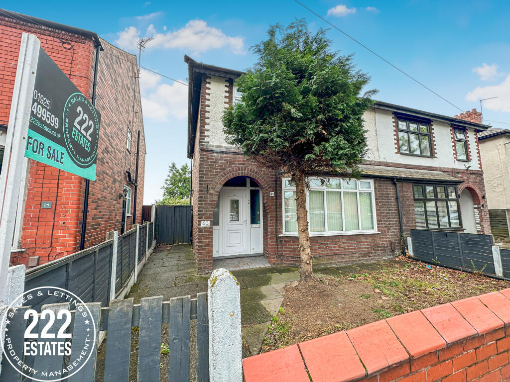 3 bedroom semidetached house for sale in 30 Orford Road Warrington WA1