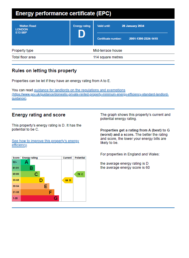 4 bedroom terraced house for sale in Walton Road, London, E13