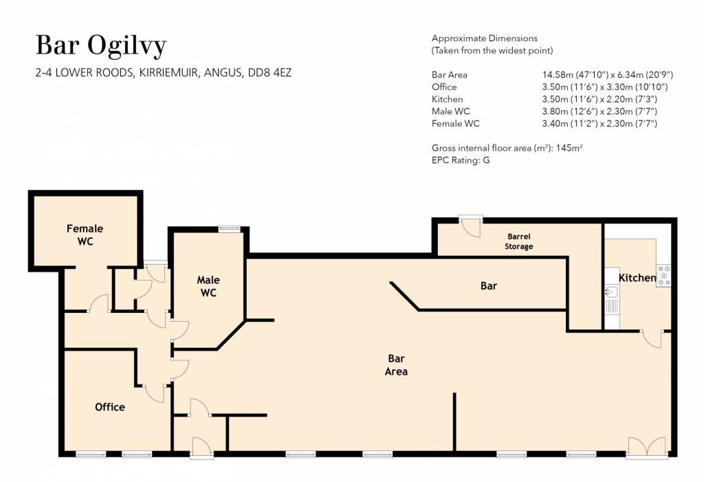 Commercial property for sale in Bar Ogilvy, 24 Lower Roods, Kirriemuir