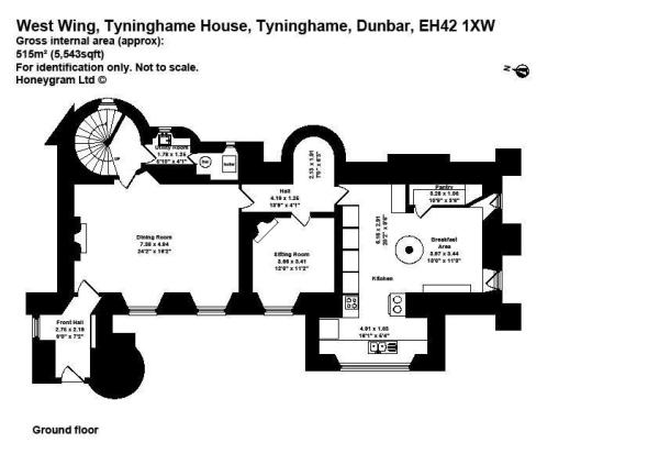 4 bedroom terraced house for sale in The West Wing, Tyninghame House ...