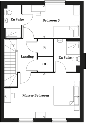 The Beacham Type M SF Floorplan