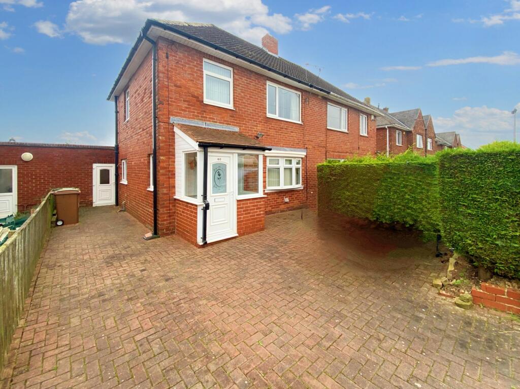 3 bedroom semidetached house for sale in Chatton Avenue, Cramlington, Northumberland, NE23 6TA