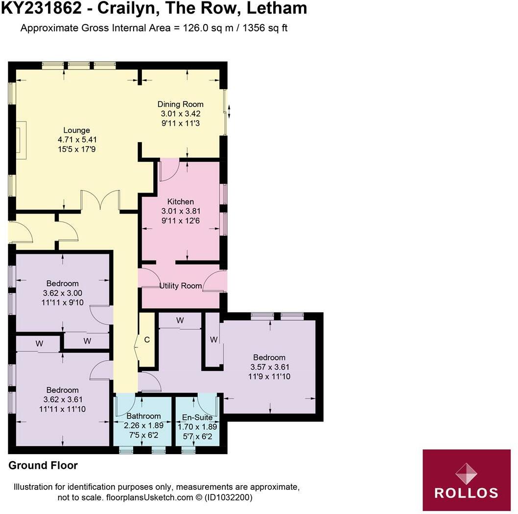 3 bedroom detached bungalow for sale in Crailyn The Row Letham KY15