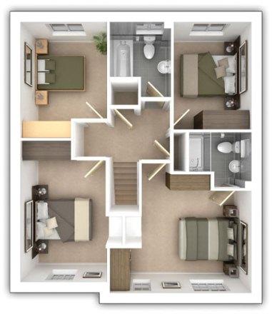 Taylor Wimpey - The Bradenham - 4 bedroom first floor plan
