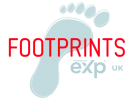 Footprints, Powered by eXp UK logo