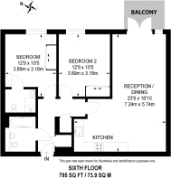 Floorplan area for info only, not for £/sq. ft valuation