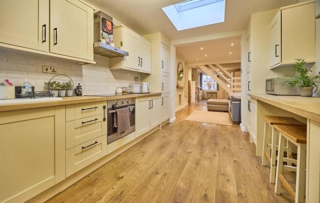 Open plan living/dining room and fitted kitchen