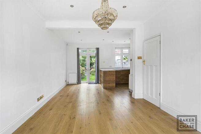 Open plan lounge and kitchen