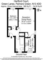 Florrplan - 14 Hertford Court Green Lanes Palmers 