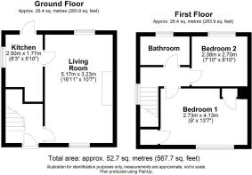 Floorplan - 1 Cherry Orchard, Codford, Warminster.