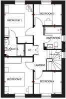 Ingleby first floor plan at Parc Fferm Wen