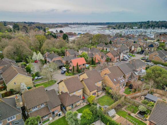 Aerial view rear to river