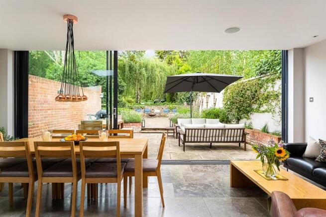 Open plan out to garden terrace