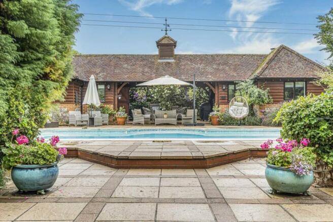 Pool with pool house