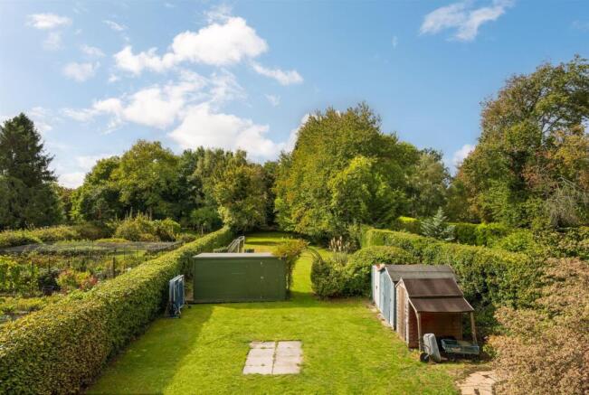 Elevated view of garden