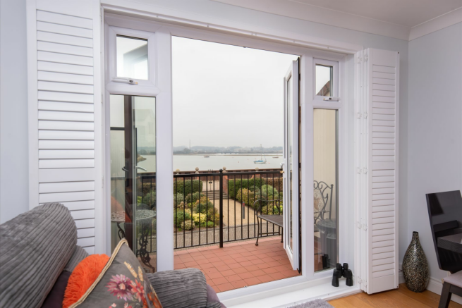 French doors to balcony