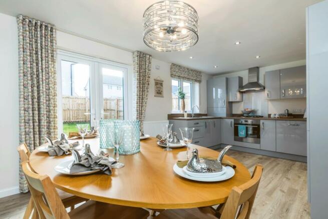 Lauriston kitchen and dining area with garden access