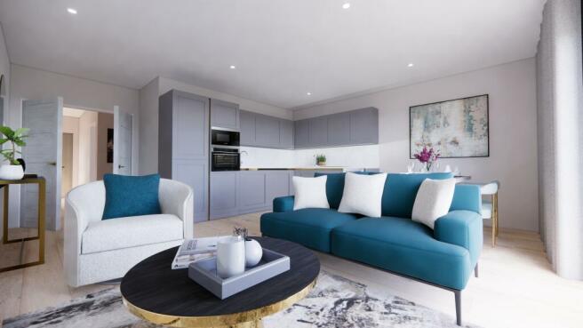 Trinity House, apartment 10 -living room render