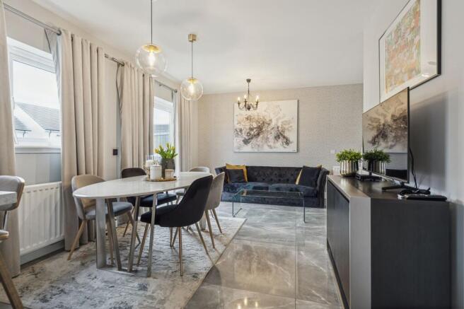 Open plan living dining room