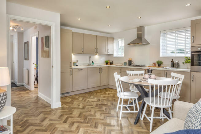 Open plan kitchen in the Alderney 4 bedroom home