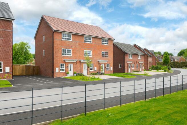 Silk Waters Green street scene featuring Hawley three storey houses