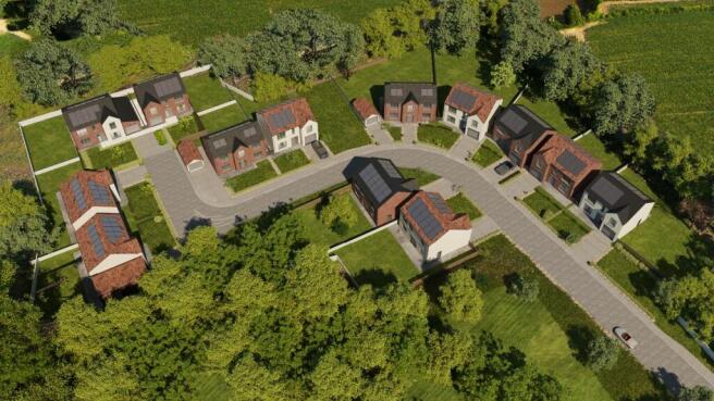 CGI Hardwick Court aerial view