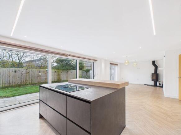 kitchen/dining/living area