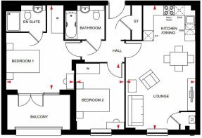 Plot 1 4 9 12 17 20 Block A apartment floor plan Canal Quarter