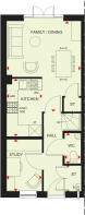 Ground floor plan of our 3 bed Kingsville home