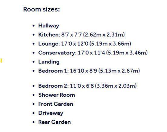 Room sizes